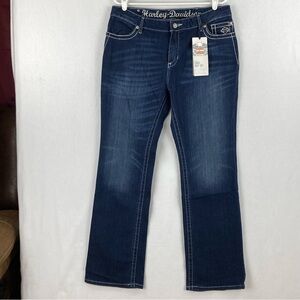 Harley-Davidson Women’s Blue Denim Jeans 
Size 14 Curvy Boot Cut Straight NWT